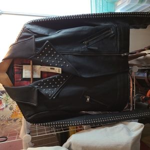 brand new faux leather studded jacket